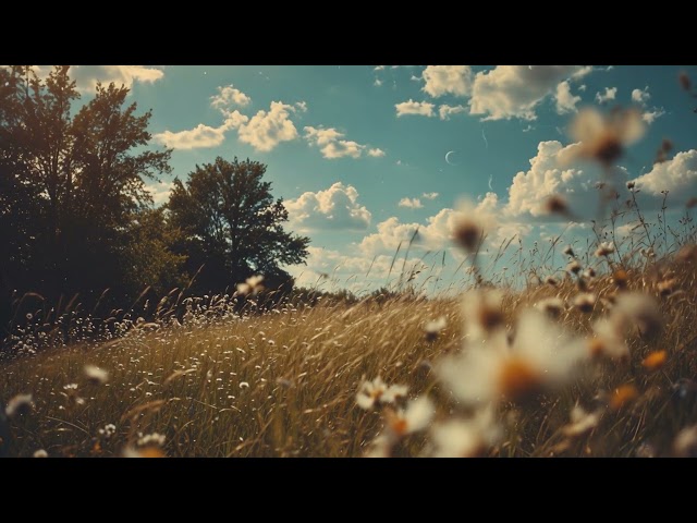 Sunny Wildflower Meadow Golden Grass Seamless Loop 4K No Copyright