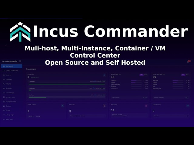 Incus Commander - Open Source, Self Hosted Container and Virtual Machine Control Center