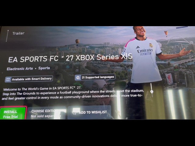 Как установить/загрузить пробную версию EA SPORTS FC 27 через EA Play на Xbox Series X/S/Xbox One...