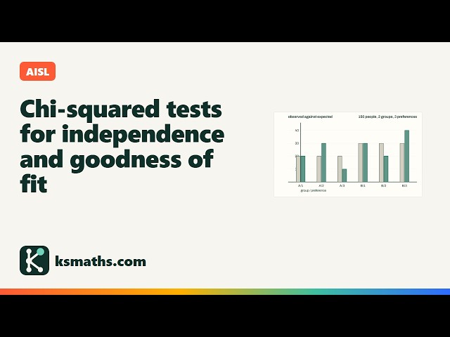 AISL - Topic 4 - Chi-squared tests for independence and goodness of fit
