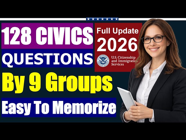 (2026 - Special Edition) 128 Civics Questions for US Citizenship Interview by 9 Groups