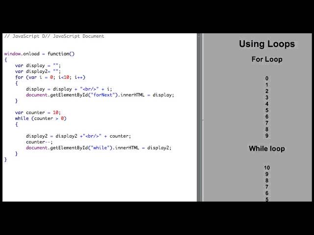 merihelp.net:JavaScript for and while loops