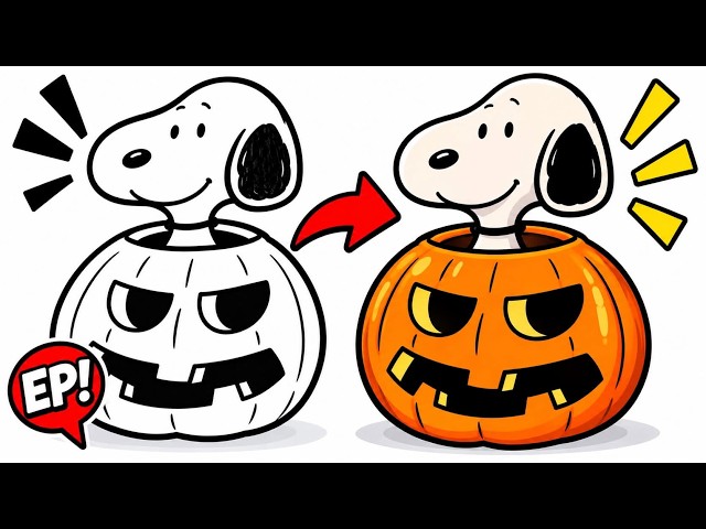 How to Draw Snoopy Halloween Step by Step