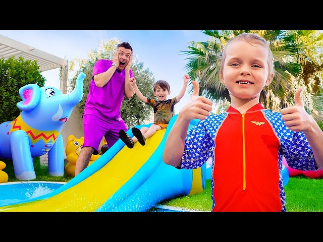 Dasha and Alex Play with Dad: Funny Outdoor Adventures