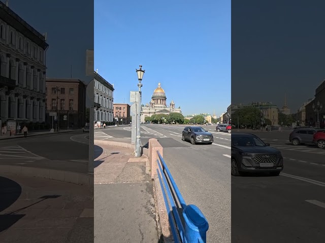 ⛪📸Saint Isaac's Cathedral from Blue Bridge | Walk Tour🧭🗺️ #explore #travel #europe