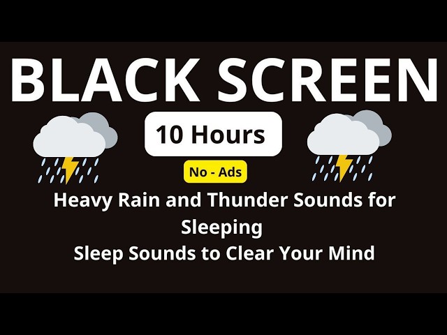 🔴 Heavy Rain and Thunder Sounds for Sleeping ⭐ Defeat Insomnia in 5 Minutes ⭐ Black Screen