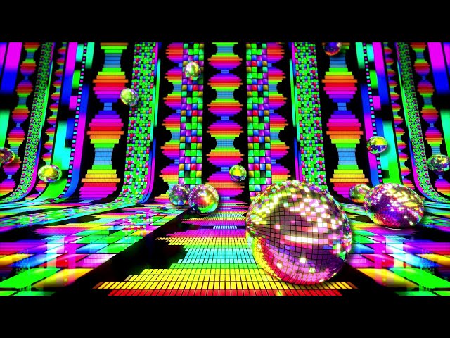 10 Hours Rolling Disco Balls 4K VJ Loop – Rainbow Tunnel Visuals for Party & DJ Set