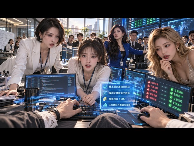 帶頭摸魚打遊戲，還幫新同事寫腳本逃打卡！主管以為他是廢物想開除，卻不知道他已綁定摸魚系統！隨手代碼拯救公司，更沒想到跟著自己摸魚的新人，竟然是千億女總裁！