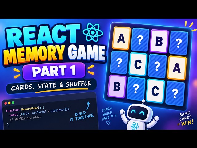 React Memory Game Tutorial for Beginners | Part 1: Cards, State & Shuffle
