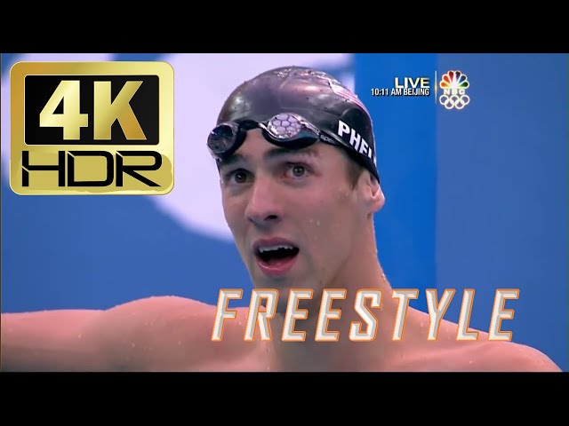 - 4K 60FPS HDR - Michael Phelps - 200m Freestyle World Record - 2008 Beijing Olympics -