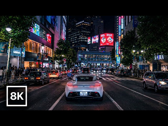 Tokyo Night Drive from Shibuya to Skytree 🌃 / 8K 60fps HDR / Relaxing Lofi Beats