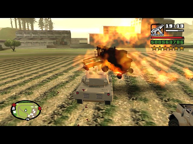 ⭐⭐⭐⭐⭐⭐SIX STARS WANTED LEVEL RAMPAGE WITH TANK | 6 STAR WANTED LEVEL ESCAPE IN GTA SAN ANDREAS