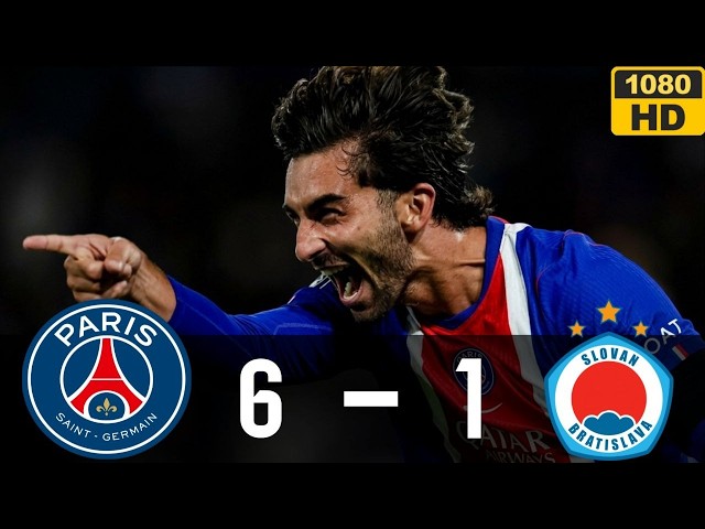 PSG vs Slovan Bratislava 6-1 | Ferran Hat-trick Highlights