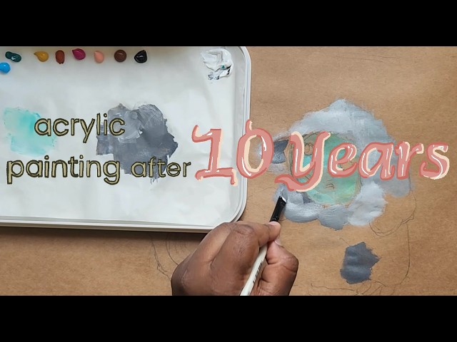 paint with me as i try acrylic painting after 10 years
