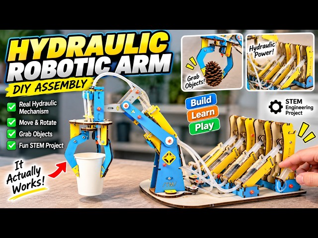 Building a Hydraulic Robotic Arm from Scratch! 🤖 | DIY STEM Model Assembly