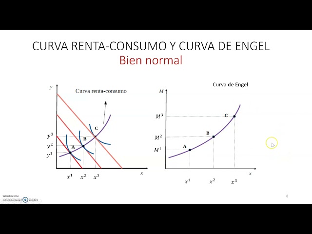 Curva Renta Consumo y Curva de Engel: Cobb Douglas