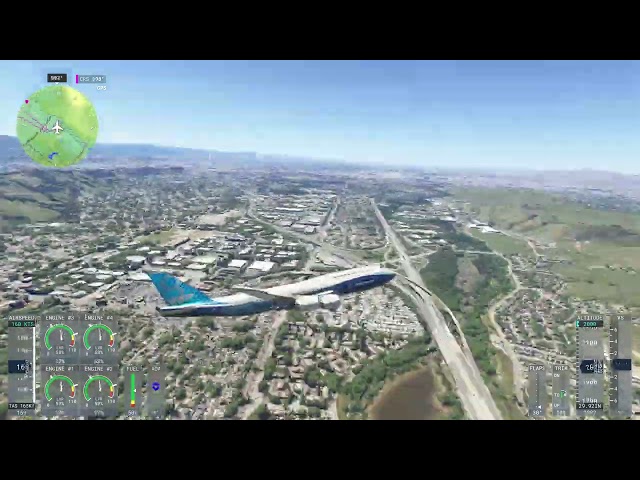 MSFS 2024 747 from San Francisco to San Jose (Crash IFR Practice 9070XT) 100X