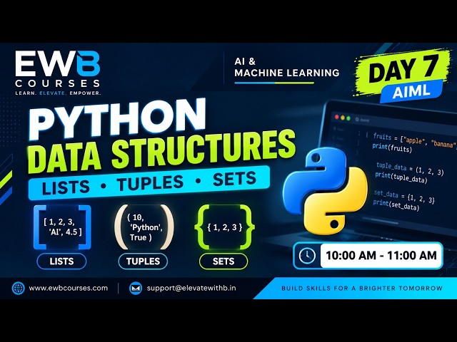 Python Data Structures Explained | Lists, Tuples & Sets with Examples | AI & ML Day 7
