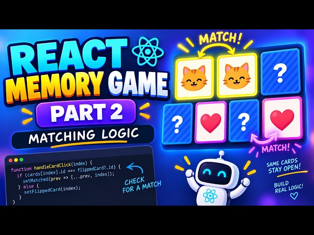 React Memory Game Tutorial for Beginners | Part 2: Matching Logic & Game Rules