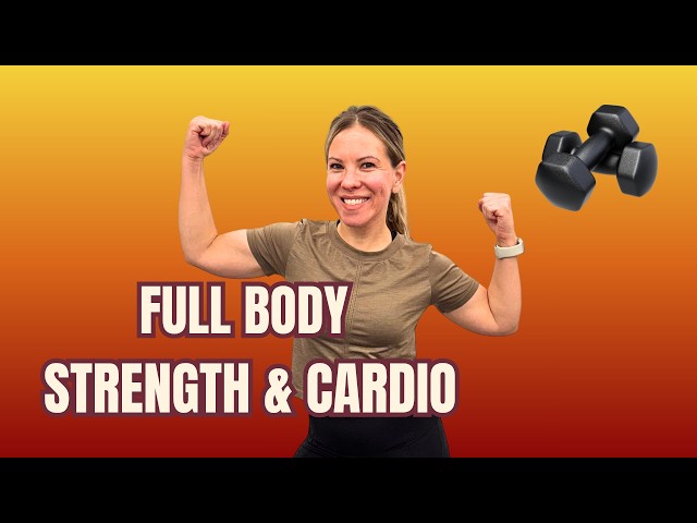 Full Body Strength and Cardio | Dumbbells | 40 Minutes // 21 Day Fall Fitness Challenge // Day 12