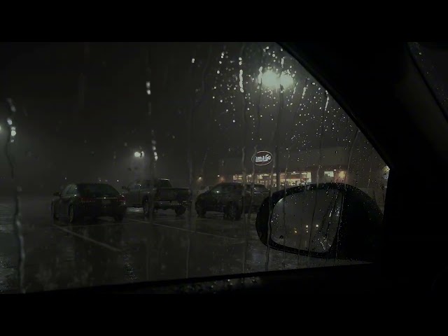Secluded in a Car with Heavy Rain & Thunder Outside - Relaxing Sounds for Insomnia, Studying, Calm