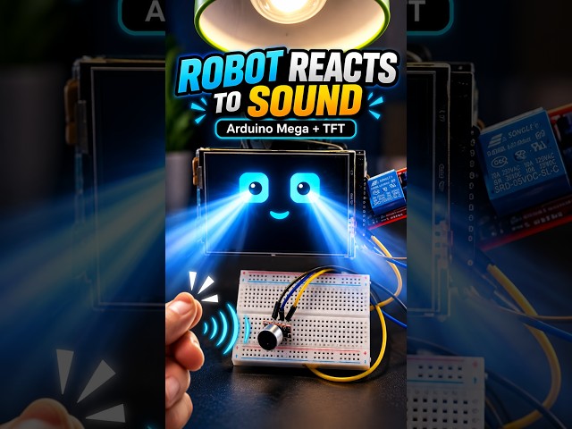 Arduino Robot Eyes React to Sound 🔥#shorts # #electronics #diy  #arduinoproject