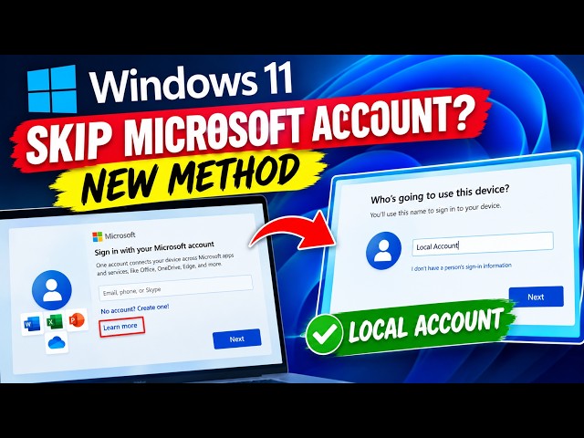 NEW Windows 11 Method: Skip Microsoft Account Sign-In During Setup!
