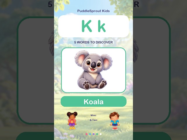 Learn Letter K 🐨 5 K Words with Mimi & Tavi #Shorts