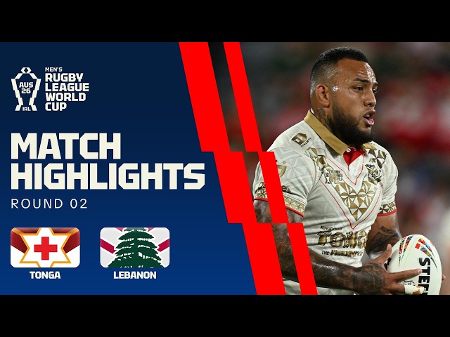 RLWC 2026 | Tonga v Lebanon | Match Highlights | Round 2