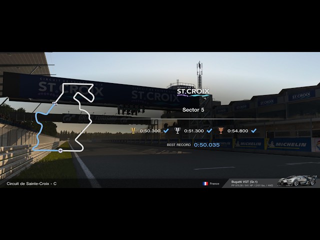 GT7 - Sector 5 - Circuit de Sainte-Croix - Layout C - Circuit Experience - Bugatti VGT GR1 - 🏆