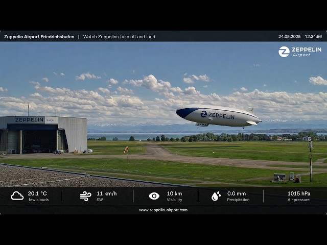 LIVE Zeppelin Cam | Airship Takeoffs & Landings in Friedrichshafen, Germany (24/7)