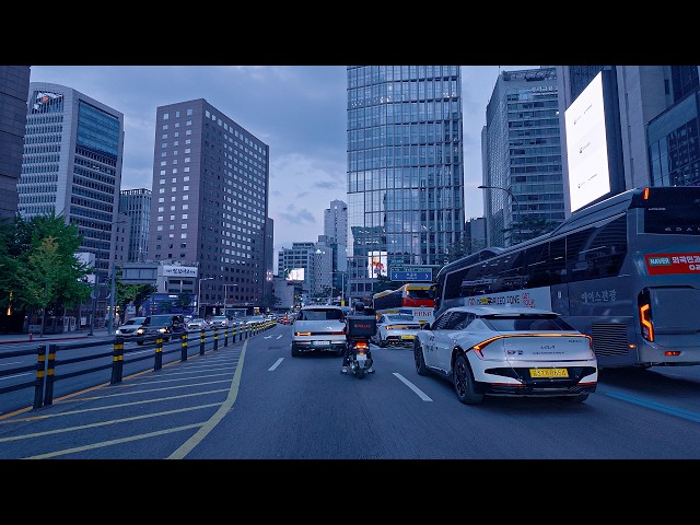 Seoul Night Drive: Gangnam Neon City to Hongdae / 4K 60fps HDR / Relaxing Lofi Hip Hop