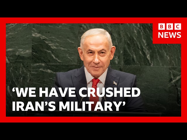 Delegates walk out before Netanyahu’s address to UN General Assembly | BBC News