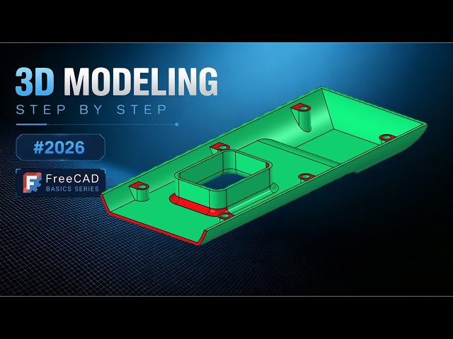 FreeCAD 1.1.1 Part Design Tutorial for Beginners | Sketch, Pad, Hole & Pattern Features-165