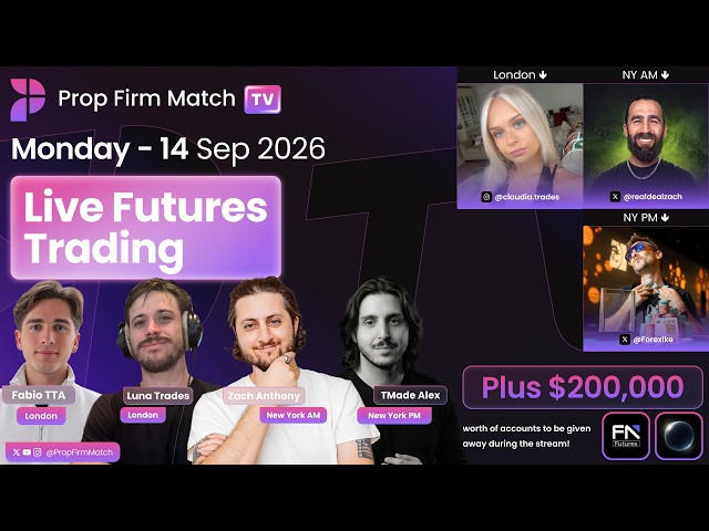 Live Futures Trading | London & New York Session | Prop Firm Match TV | 14/09/2026