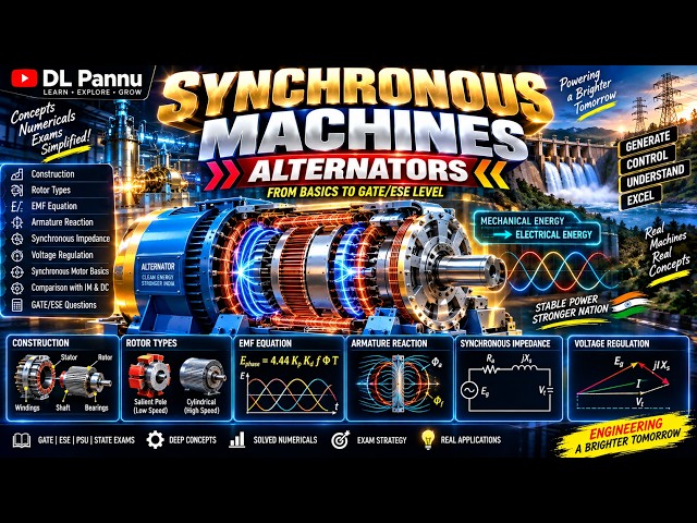 How Synchronous Machines Work | Alternators, EMF, Voltage Regulation | GATE/ESE