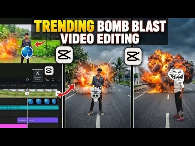 Trending Bomb Blast Effect Editing in CapCut | Bomb Explosion Effect Tutorial 🔥#viodeoviral #bomb