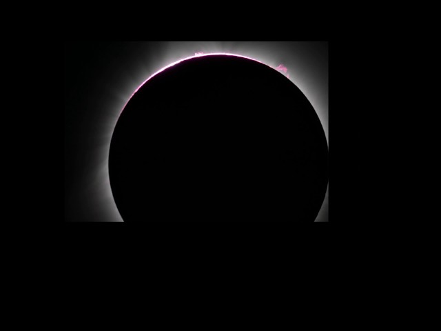 8K Eclipse Totality Timelapse Telescope with Solar Flare Ring