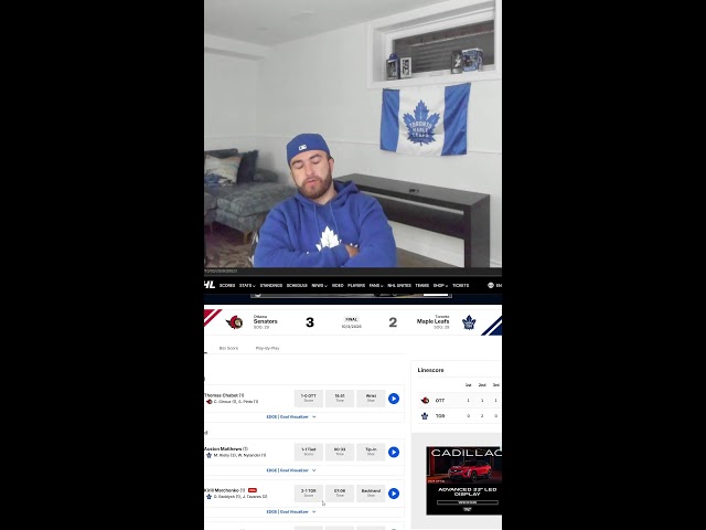 MAPLE LEAFS V SENATORS REACTION FULL GAME