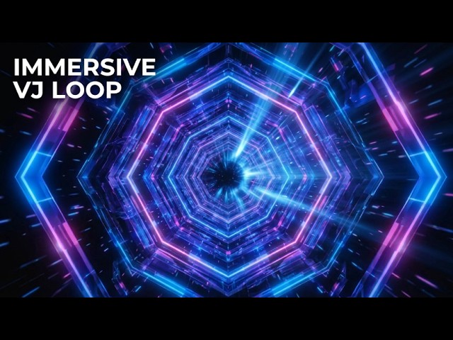 Neon Octagon Tunnel VJ Loop Full HD