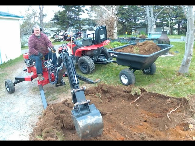 Princess Auto Red Rock Towable Backhoe First Landscaping Project Video 3