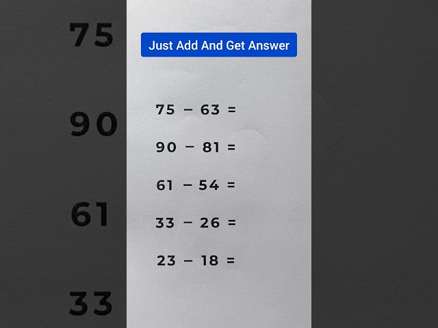 Trick For Substractions #mathematics #maths #mathstricks #shorts #trendingshorts