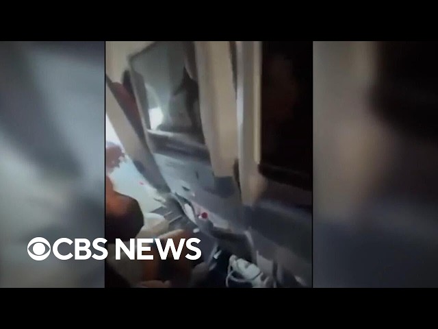 Witness video shows chaos inside Israel-bound plane before emergency landing
