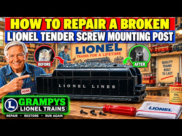 HOW TO REPAIR BROKEN LIONEL TENDER SCREW MOUNTING POSTS