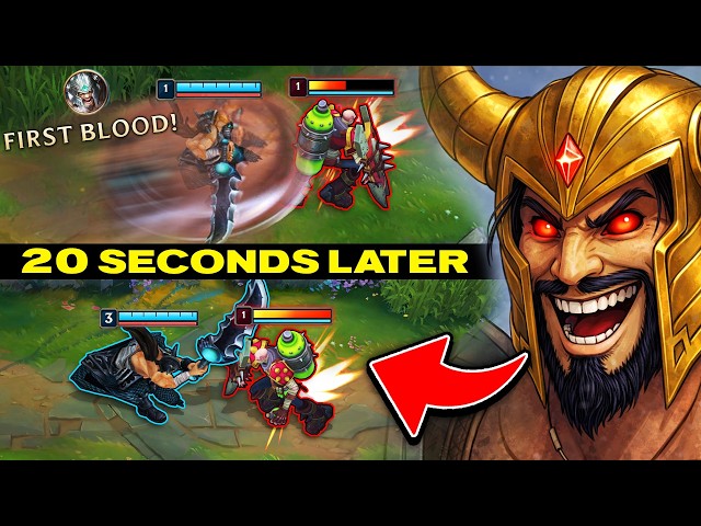 NEW LEVEL 1 PUNISH TECHNIQUE ON TRYNDAMERE! WIN THE LANE IN UNDER 1 MINUTE!