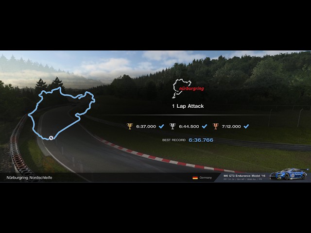 GT7 - Lap Attack - Nurburgring - Circuit Experience - BMW M6 GT3 Endurance Model '16 - Chase Cam - 🏆