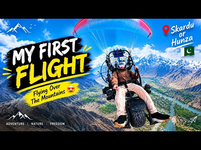 My First Paramotor Flight 🪂😍 | Flying Over the Mountains of Pakistan 🇵🇰