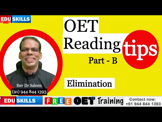 Edu Skills OET Reading Part - B: Tricks, Tips and Strategies: Elimination - Absolutes