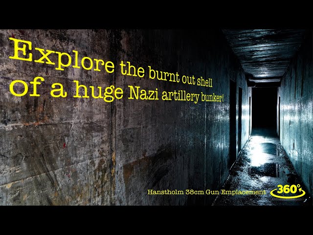 Explore the burnt out shell of a huge Nazi artillery bunker [virtual reality explore!]