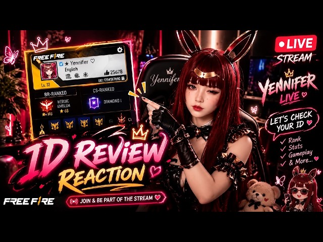 🔴 LIVE | Free Fire ID Review REACTION 🔥💯 SUBSCRIBERS